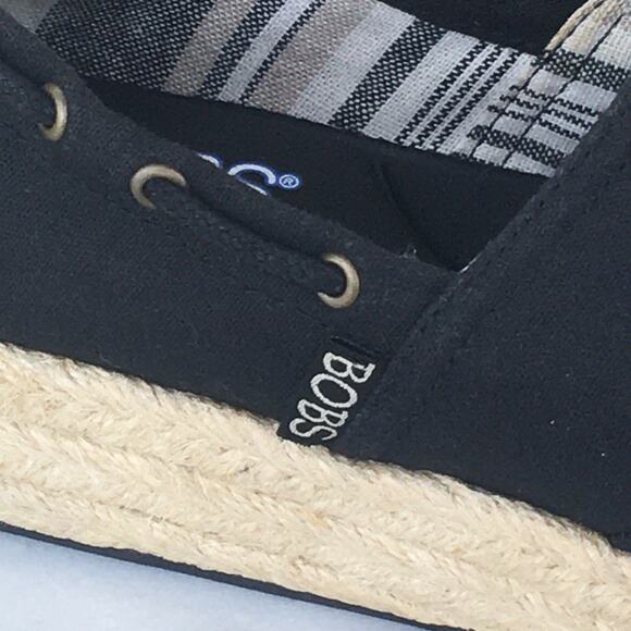 BOBS by Skechers Memory Foam Black Canvas Espadrille Loafer Women's Size 6.5 - Picture 16 of 16